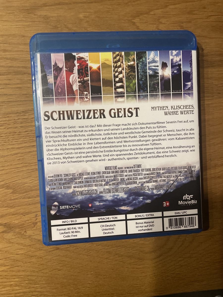 Tutti i DVDs: Schweizer Geist (sehr selten) BluRay – Usato da Hagendorn venduto da masterchieff 1
