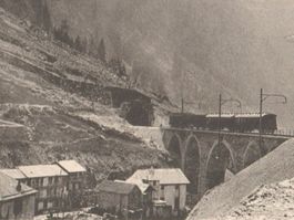 LÖTSCHBERGBAHN: Zug auf Lonzaviadukt ~1910