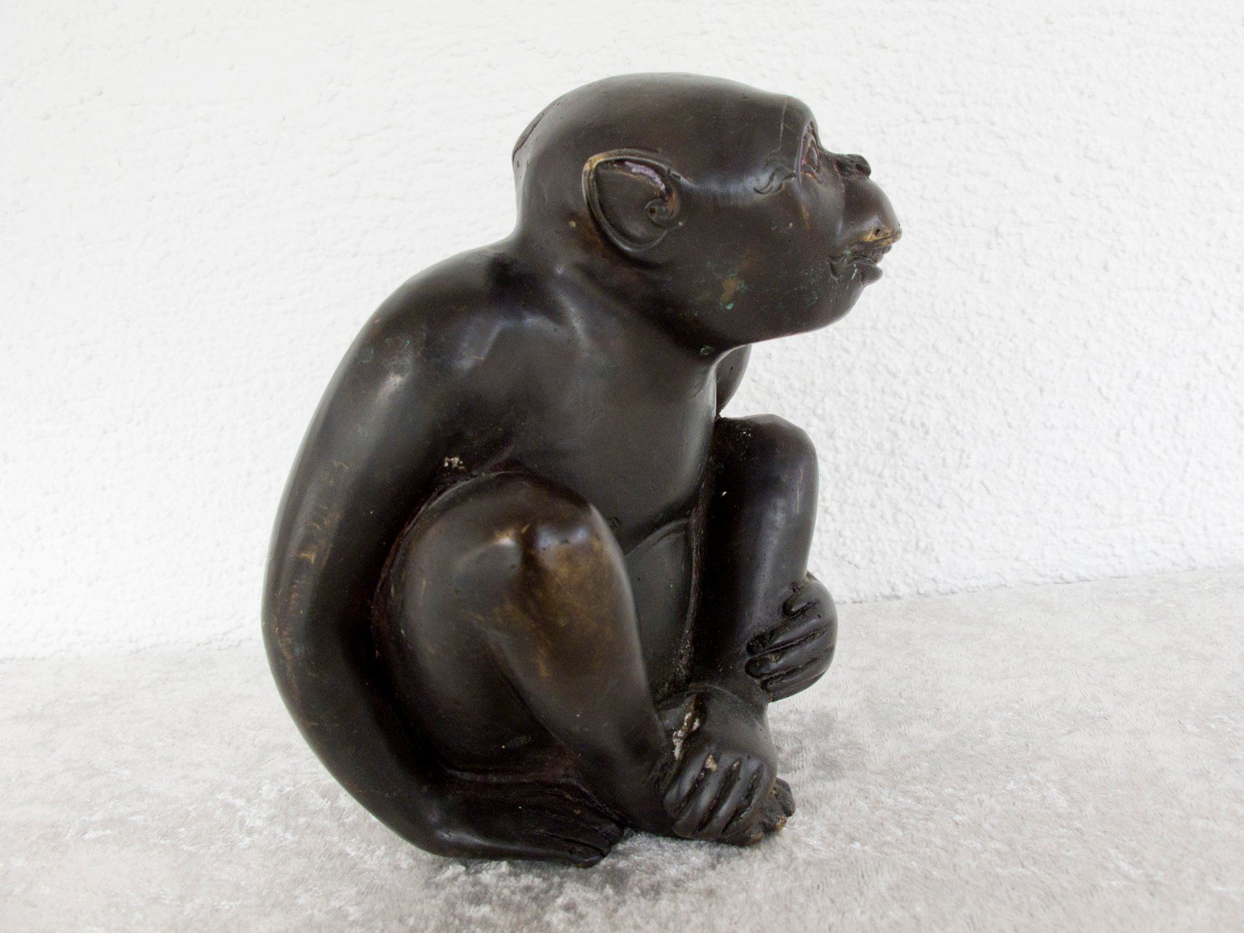 Sculture & Statue: AFFE SKULPTUR Messing Brass Monkey Schimpanse Figur – Usato da Blauen venduto da wosonst 4