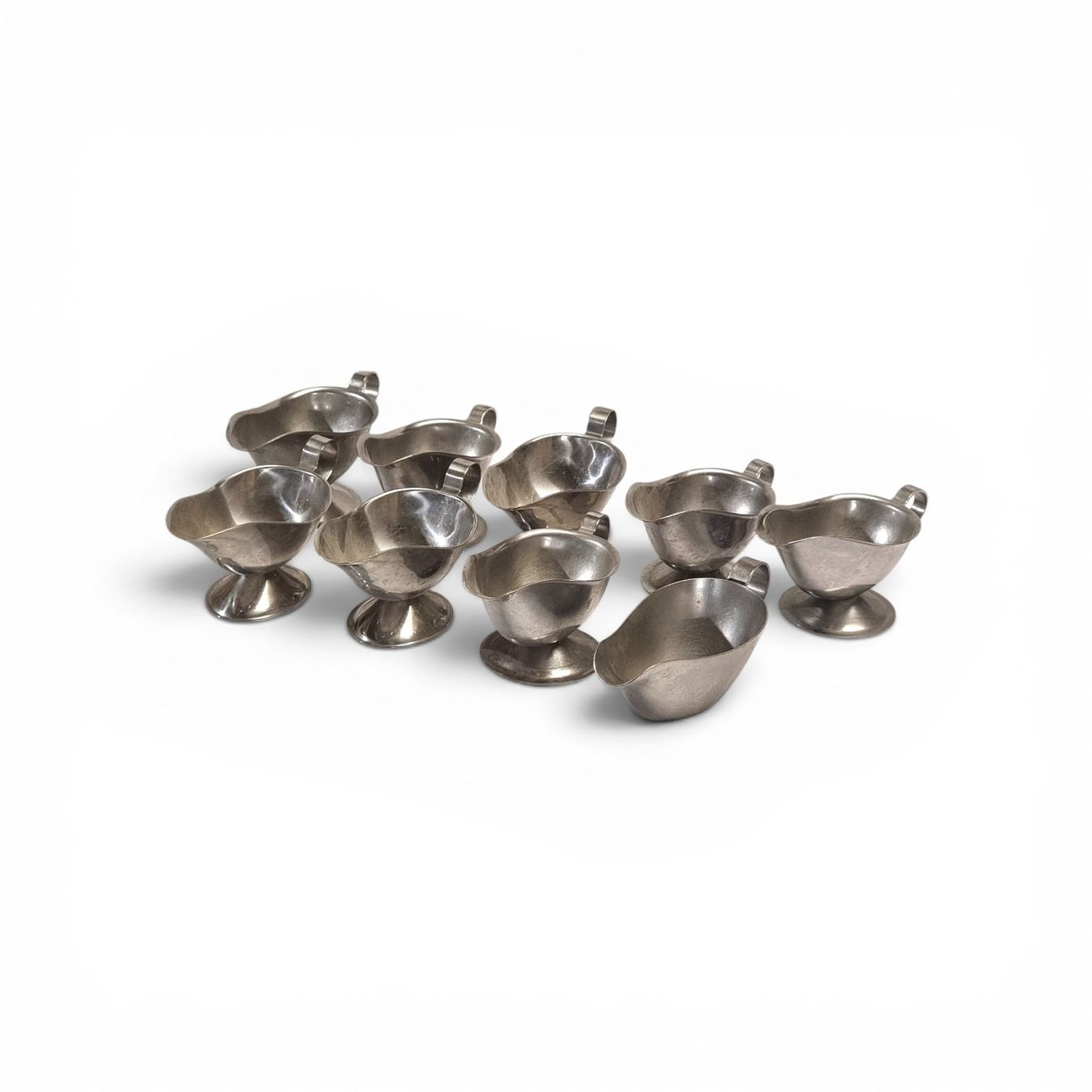 Ciotole: 9er Set Saucièren aus Metall. – Usato da Zürich venduto da Pinogaudio 6