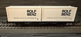 Märklin H0 SBB Containerwagen "Rolf Benz", Top Zustand