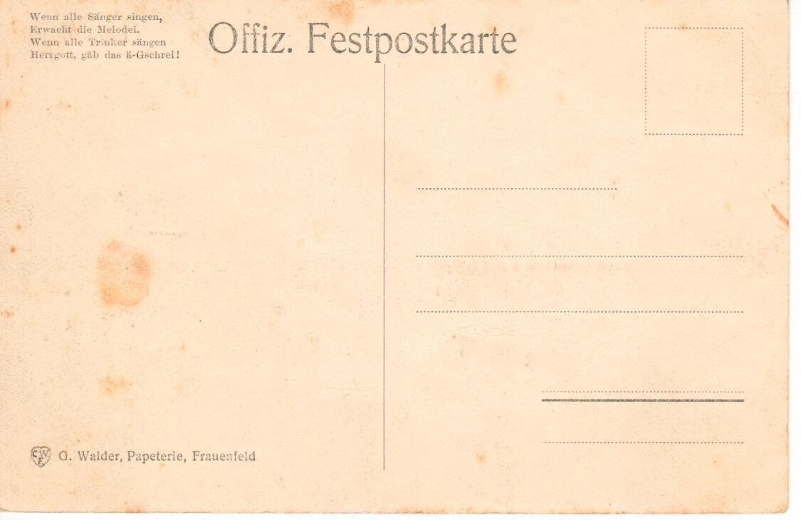 Cartes postales: Bezirksängertag Münchwilen 1912 – D'occasion à Wolhusen par Curver9 1