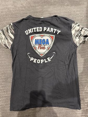 Mega Park T-Shirt Herren schwarz Gr. M Camo-Ärmel
