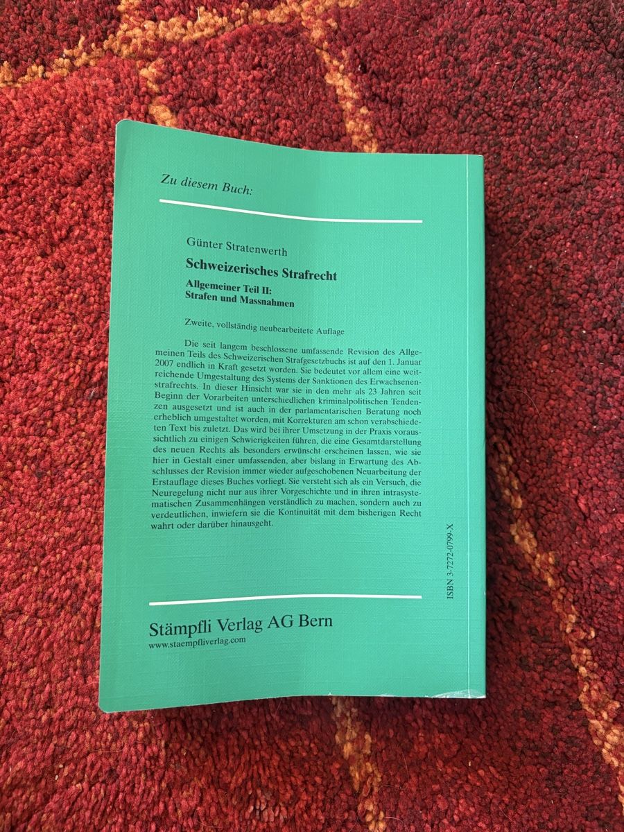 Libri: Schweizerisches Strafrecht AT II, Stratenwerth – Usato da Lausen venduto da sineri 1