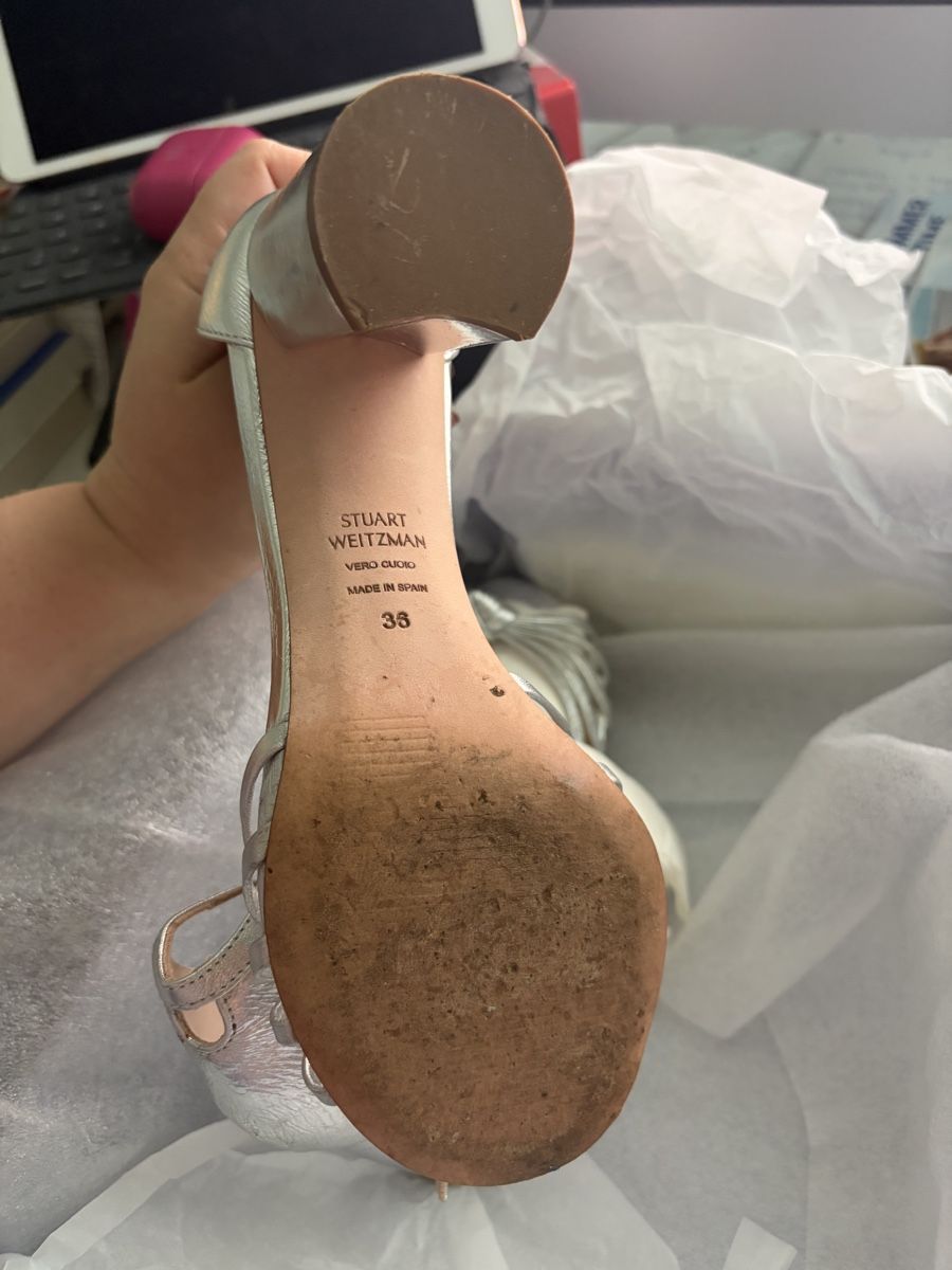 Stuart Weitzman Damenschuhe: Stuart Weitzman Sandalen Silber Grösse 36 gebraucht – Gebraucht aus Hüttikon von Nra21 4