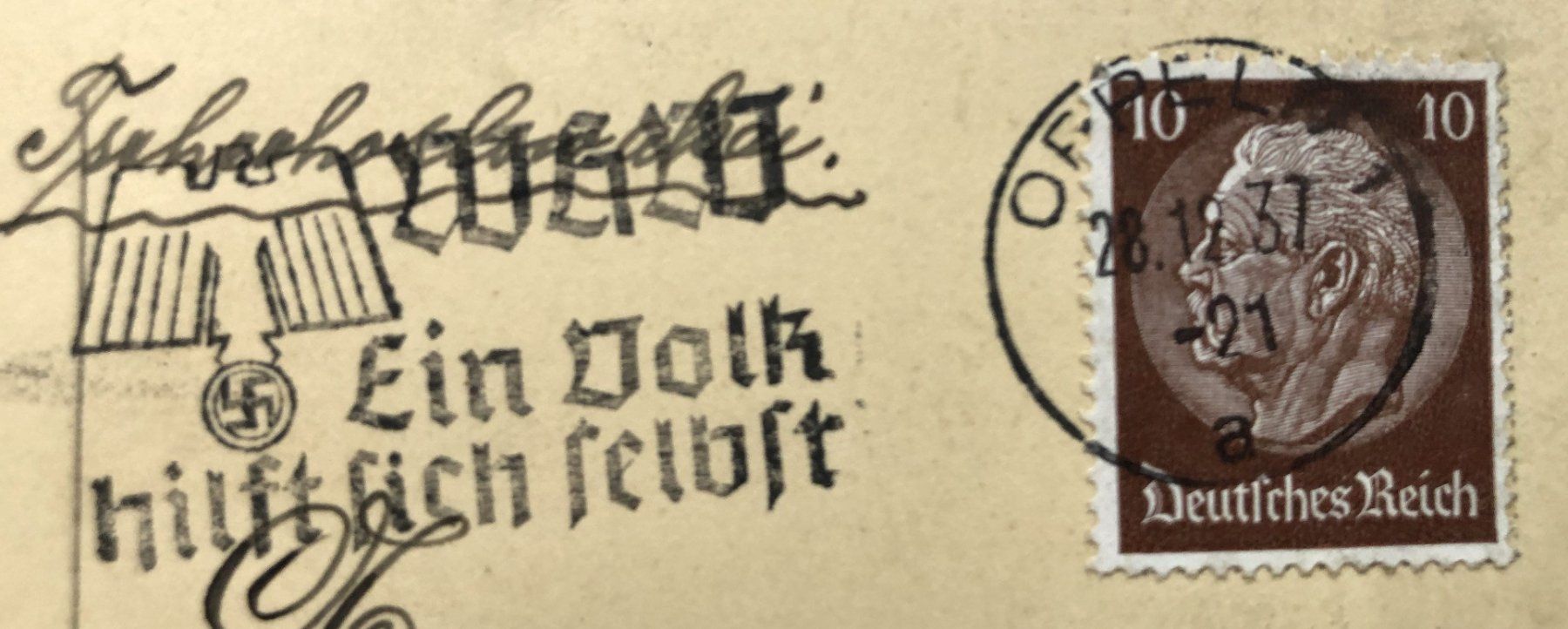 Cartoline postali: Neujahrespostkarte - DR - 1937 – Usato da Schaffhausen venduto da durruti 2