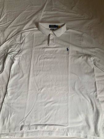 Polo Ralph Lauren Langarm Poloshirt weiss Gr. XL slim fit