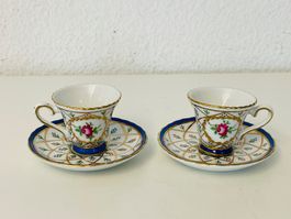 LIMOGES FRANCE Mini Puppen Tassen-Set Porzellan 4cm