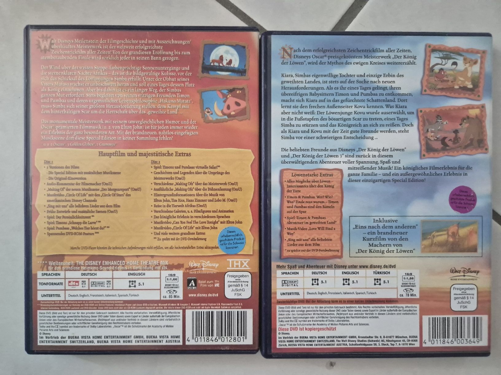 Alle DVDs: könig der Löwen 1 und 2 DVD – Gebraucht aus Bronschhofen von Shainarose 1