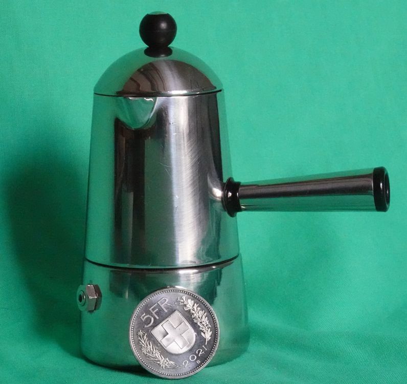 Cafetière Lavazza Carmencita 1 Tasse – Aluminium Brillant, Bleu Pop