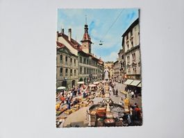 Lausanne Place de la Palud, jour de marché - 1960 env.