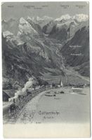 Gotthardbahn  Nordseite  mit  Dampflokomotive