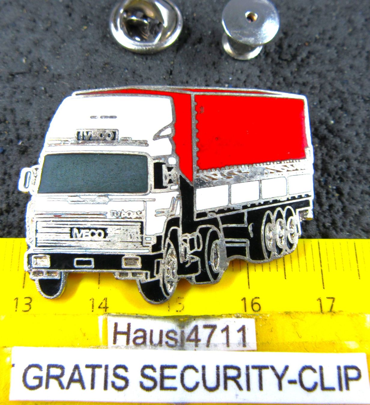 Iveco Placchette & Badge: IVECO TURBOSTAR 190.42 SATTELSCHLEPPER PIN MIT SECURITY-CLIP – Usato da Ettingen venduto da Hausi4711