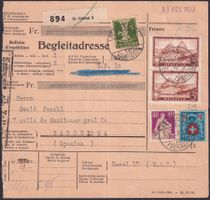 1933, Begleitadresse von St.Gallen mit 2xNr.177!! n. Spanien