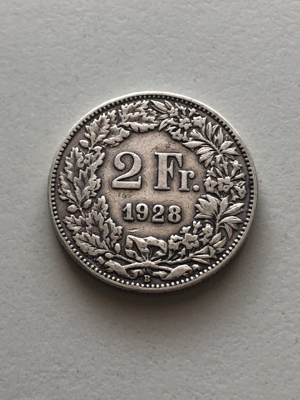Alle Münzen: 2 Fr. 1928 – Gebraucht aus Schötz von Odpa