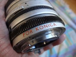 KONICA AUTO TAMRON F-28MM1:2.8 MF ANTIK LEN.BOX-FILTER-LÄÜFT