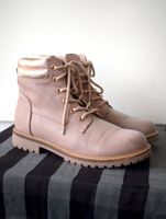 Rosé-Gold Boots 39 Schnürboots Beige Roségold