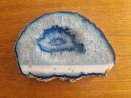 Geode Scheibe blau/weiss Dekoration Sammlerstück