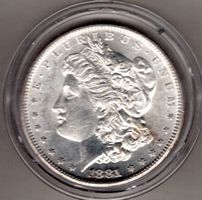 USA dollar 1881 S TOP grading UNZ silber