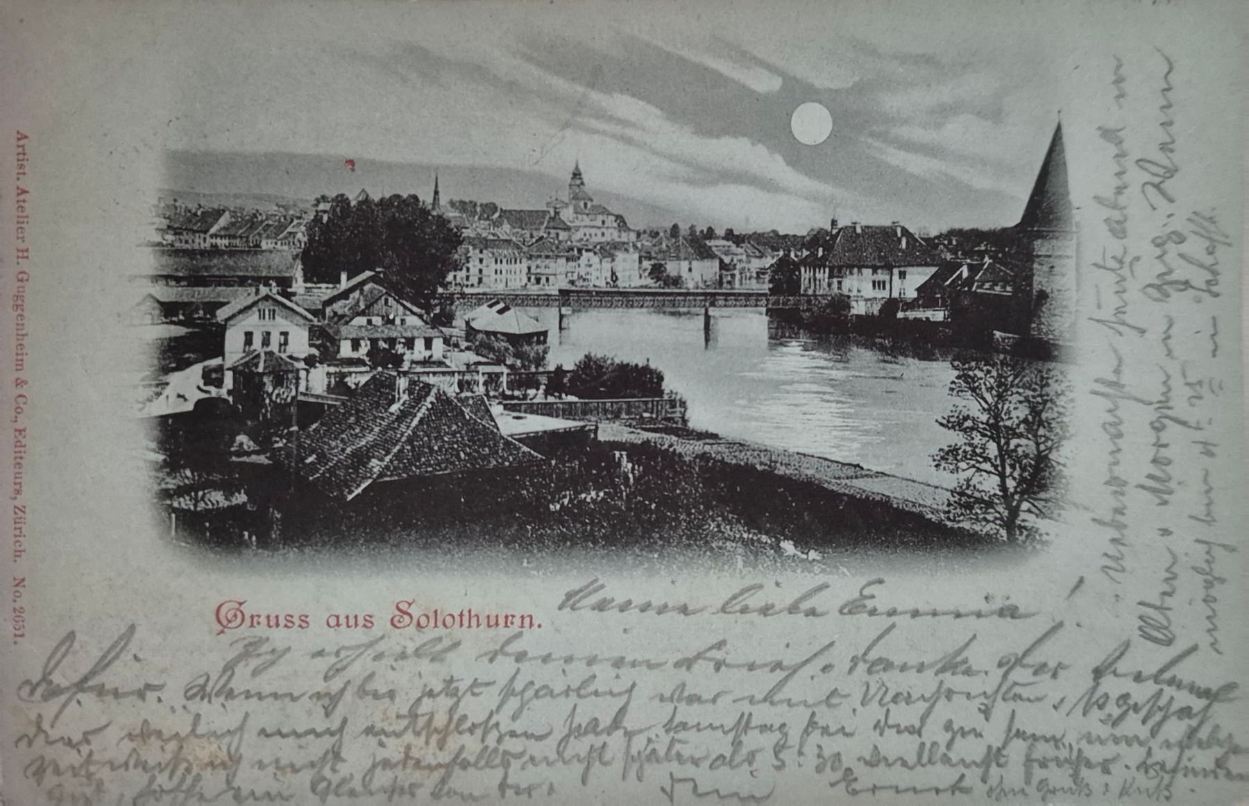 Ansichtskarten: Solothurn gelaufen 1898 – Gebraucht aus Engelburg von macbass27