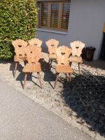 6 chaises en bois massif sapin  style rustique occasion