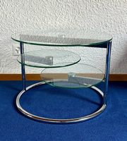 Table basse en verre et métal