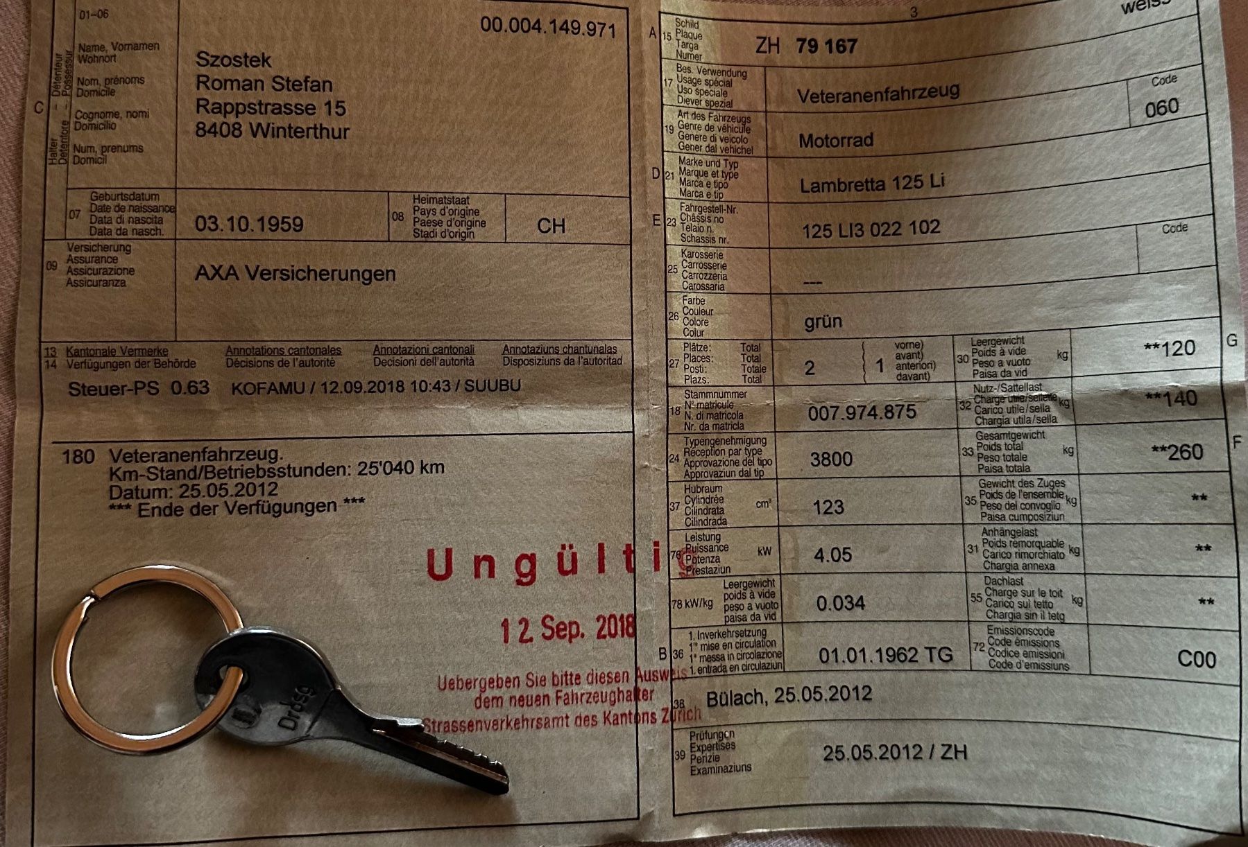 Lambretta Scooter: Lambretta Li125, Serie.3 – Usato da Naters venduto da Casual1995 2