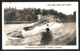 Crosby /Ontario, Mann im Ruderboot mit r