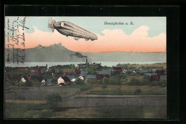 Bilder & Poster: Hemigkofen, Zeppelin überquert den Ort – Gebraucht aus Berlin von bartko-reher