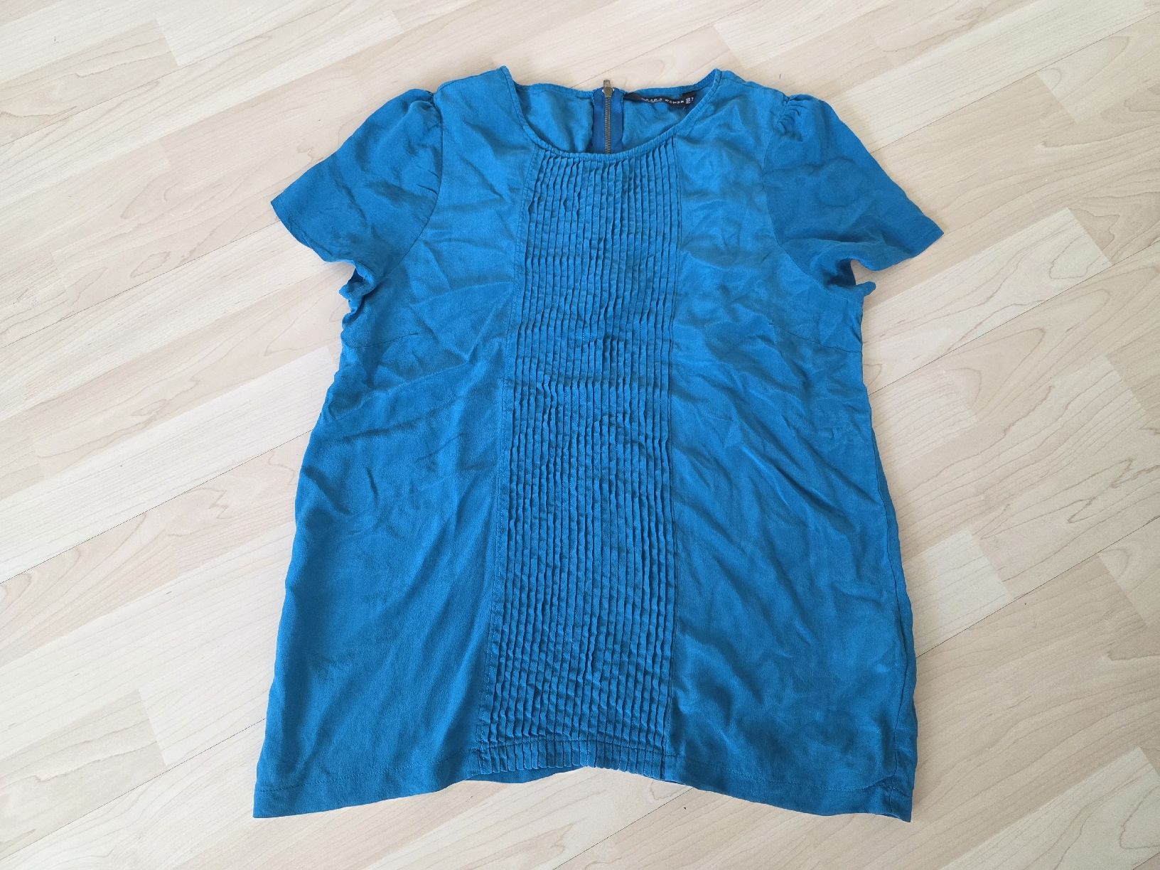 Zara Camicette: Seidenbluse von Zara, petrolfarbig, S/M – Usato da Suhr venduto da andreas_2008