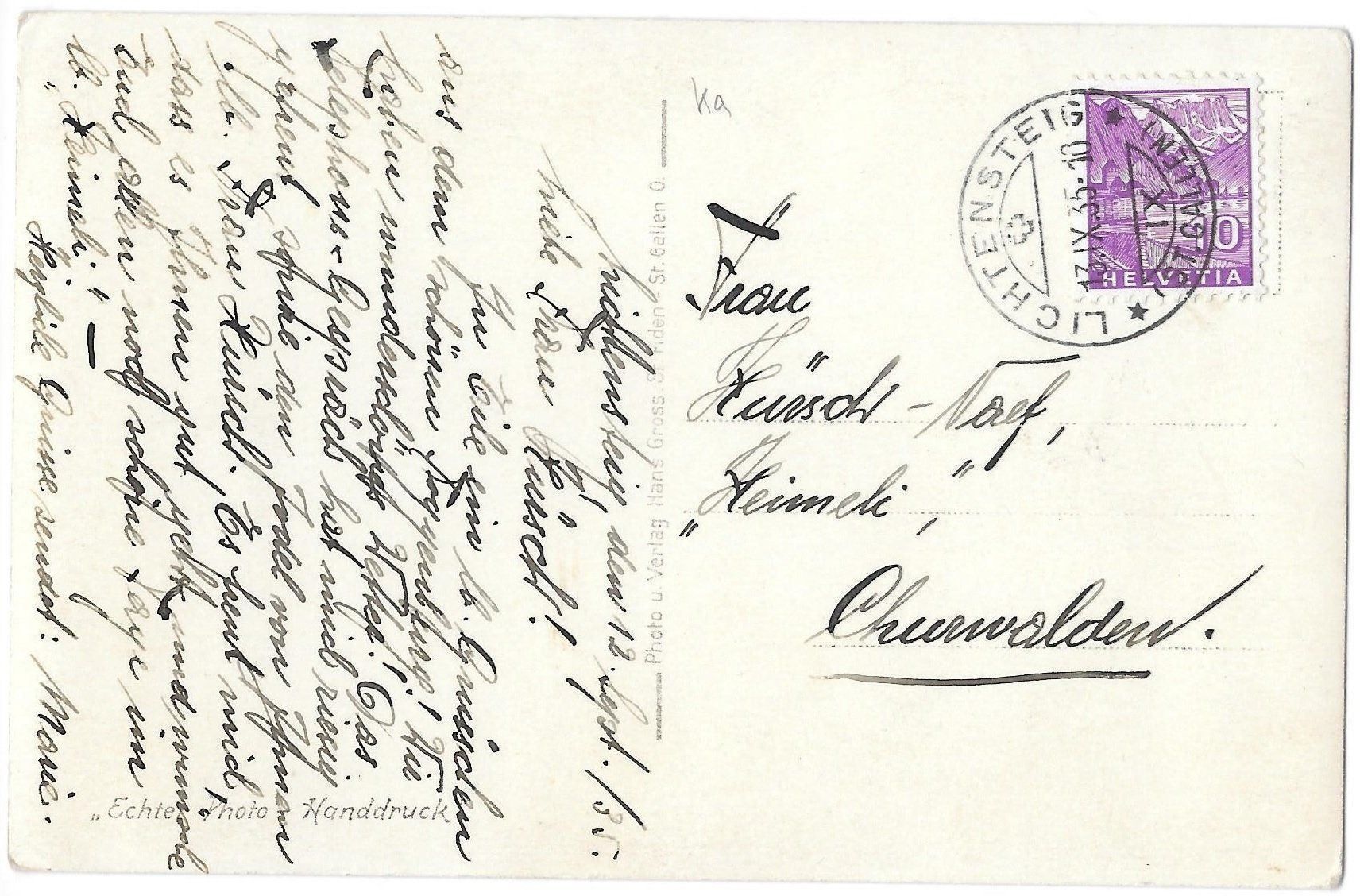 Cartoline postali: Lichtensteig Strassenpartie mit Restaurant Rathaus – Usato da Olten venduto da clotaldi 1