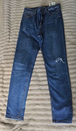 Damen Jeans blau Used Look Grösse 40 gebraucht
