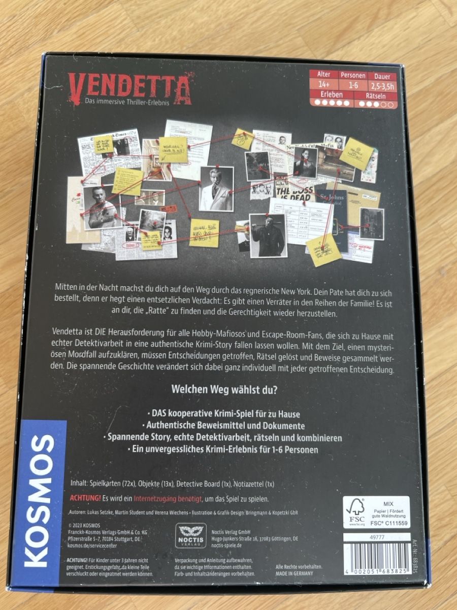 Kosmos Giochi: Vendetta Masters of Crime Kosmos – Nuovo (secondo la descrizione) da Heerbrugg venduto da bluekolibri 1