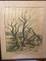 Aquarelle D. Bourdouche "Les Deux Jumaux"  ancien 60...