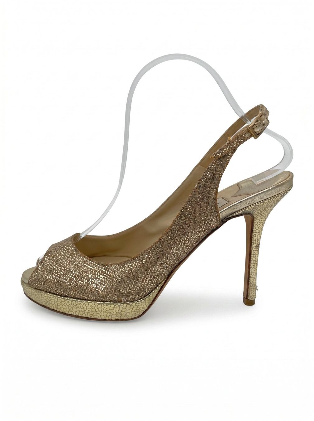 Jimmy Choo Scarpe da donna: Jimmy Choo Nova Glitter Slingback EU 37 Metallic – Usato da Zürich venduto da shoe_shop