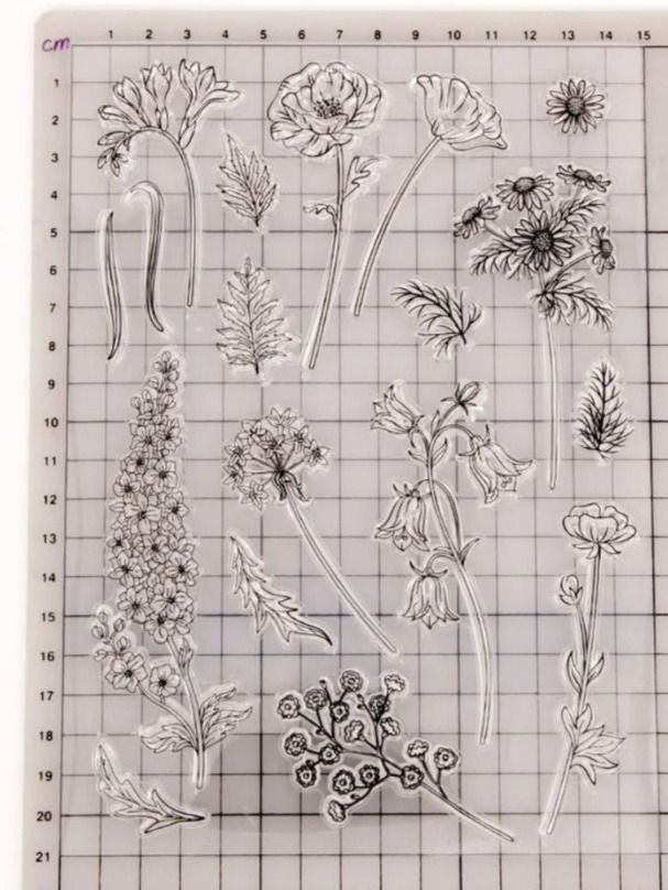 Timbri: Silikonstempel Nr.564, Blumen und Blätter – Nuovo e nell'imballaggio originale da Gretzenbach venduto da Fliegepilz56 1