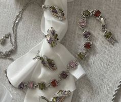 Ensemble de bijoux 5 pièces multicolore argenté