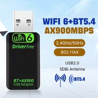 Dual Band AX900 WiFi 6 Bluetooth 5.4 USB Adapter 2in1 Dongle
