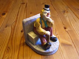 Lustiger "Gilde" Clown mit einem Megaphon, Buchstütze, Deko