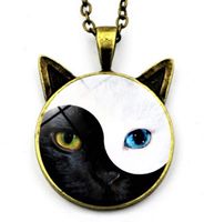 Halskette 825 - Ying Yang Katzenaugen