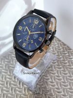 Sportliche - moderne Herrenuhr Blau Schwarz Keramikeffekt