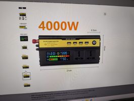4000 W Auto-Wechselrichter DC12/24 V auf AC 220 V