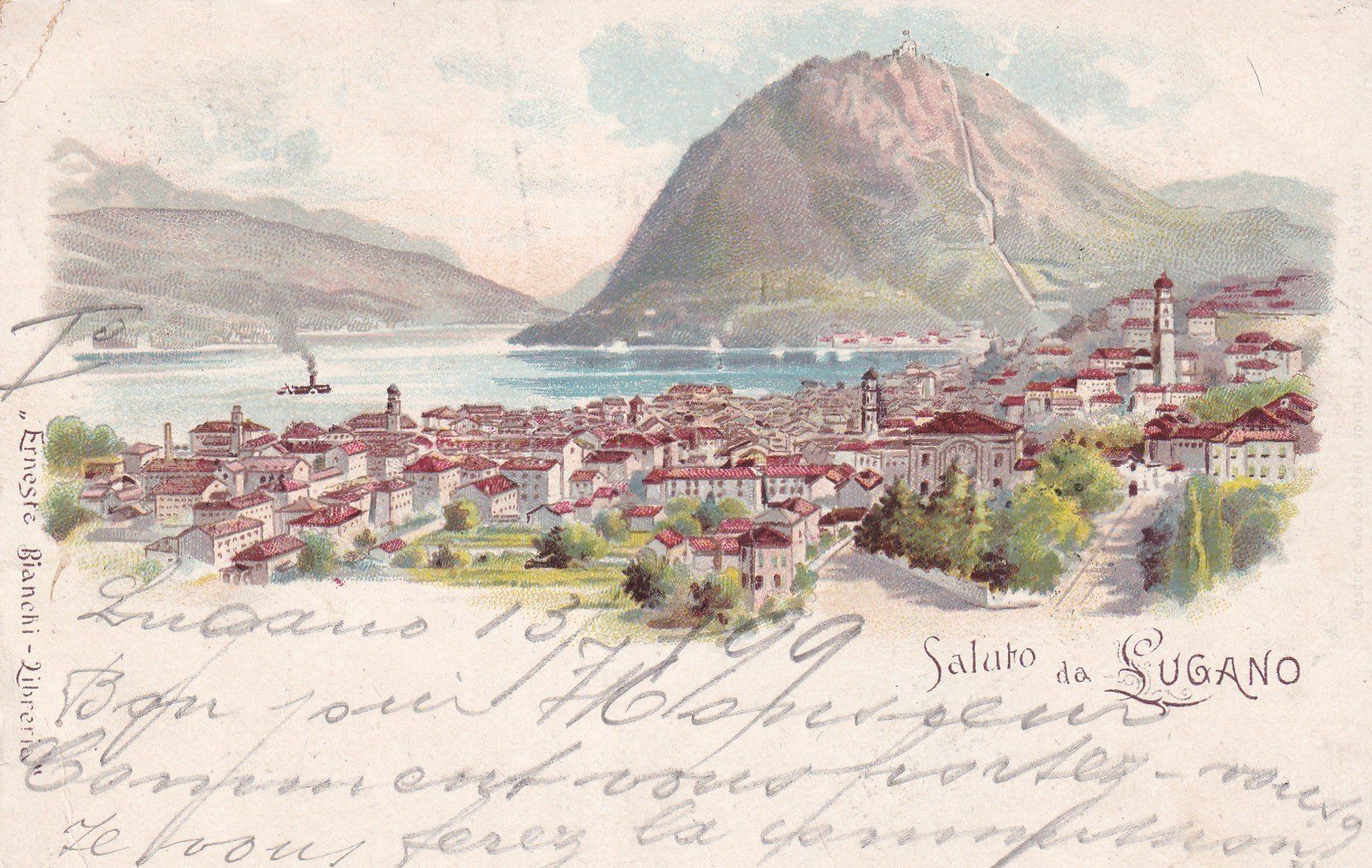 Cartes postales: Saluto da Lugano  1899 – D'occasion à Cormoret par Pascalll2001