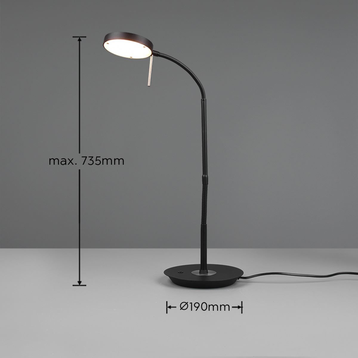 Lampade: LED Tischleuchte, Schwarz, 57 cm Höhe – Nuovo (secondo la descrizione) da Kreuzlingen venduto da Smart-Light 3