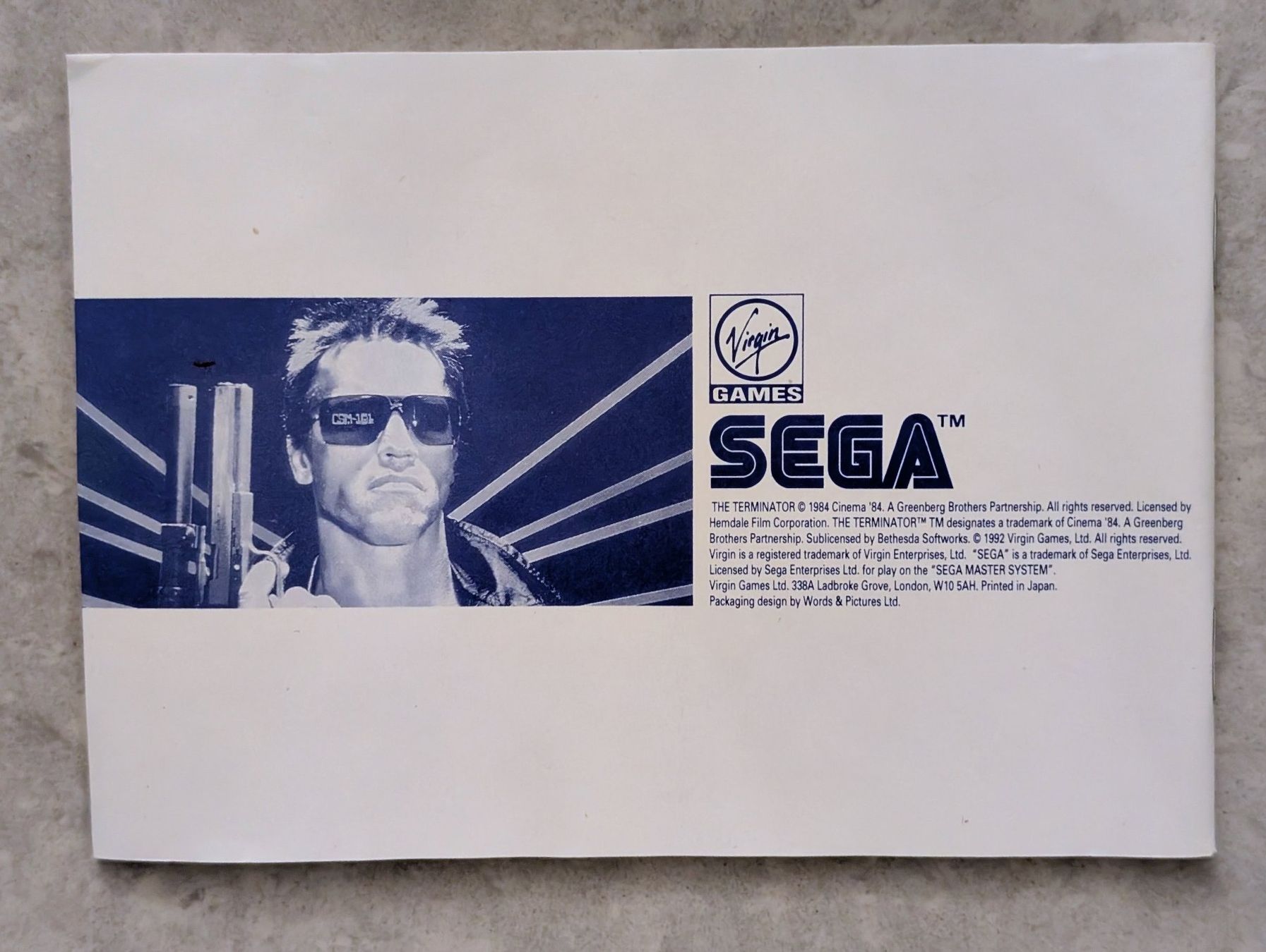 Sega Giochi: THE TERMINATOR (PAL) - SEGA MASTER SYSTEM – Usato da Spiegel b. Bern venduto da Natix 4