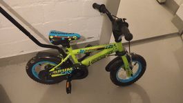 Kinderfahrrad Leopard Brumcat grün mit Schiebestange