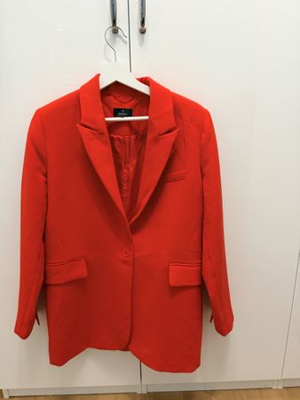 Damen Blazer von Monari in Rot, einreihig, guter Zustand