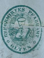 Taufschein - Pfarrämterbrief 1863: Olten nach Kirch-Rued AG