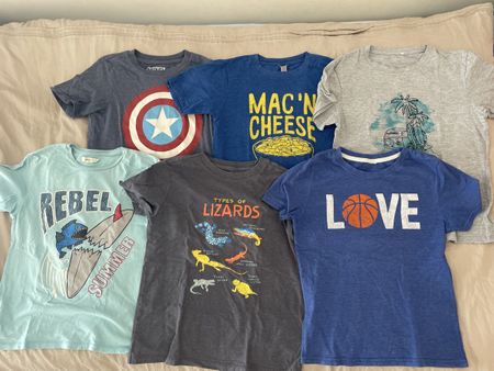Sommer-T-Shirts für Jungs, verschiedene Motive, Gr. 122/128