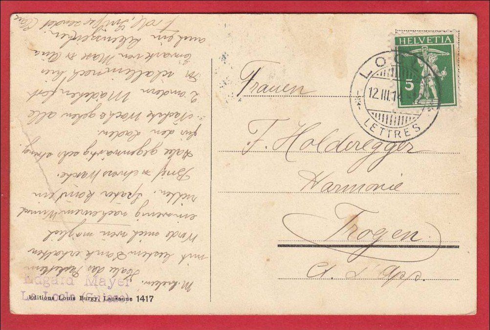 Cartoline postali: LE LOCLE QUARTIER DE BELLEVUE ET LES MONTS – Usato da Grüningen venduto da Kartenlaube 1
